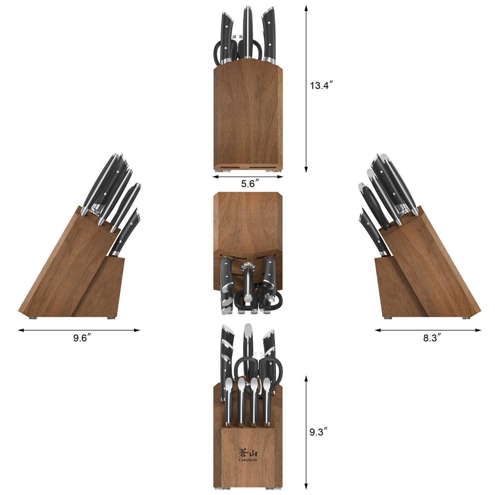 
                  
                    Load image into Gallery viewer, HELENA Series 12-Piece Knife Block Set, Forged German Steel, Acacia Block
                  
                