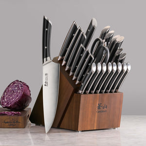 
                  
                    Load image into Gallery viewer, HELENA Series 23-Piece Knife Block Set, Forged German Steel, Acacia Block
                  
                