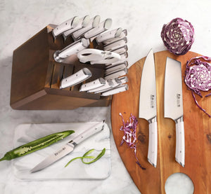 
                  
                    Load image into Gallery viewer, HELENA Series 23-Piece Knife Block Set, Forged German Steel, Acacia Block
                  
                