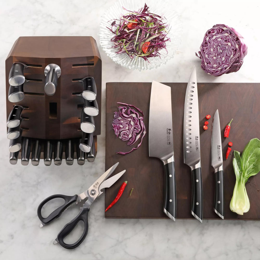 
                  
                    Load image into Gallery viewer, HELENA Series 23-Piece Knife Block Set, Forged German Steel, Acacia Block
                  
                