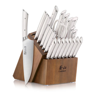 
                  
                    Load image into Gallery viewer, HELENA Series 23-Piece Knife Block Set, Forged German Steel, Acacia Block
                  
                