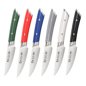 
                  
                    Load image into Gallery viewer, HELENA Series 3.5-Inch Paring Knife with Sheath, Forged German Steel (6 Color Options)
                  
                