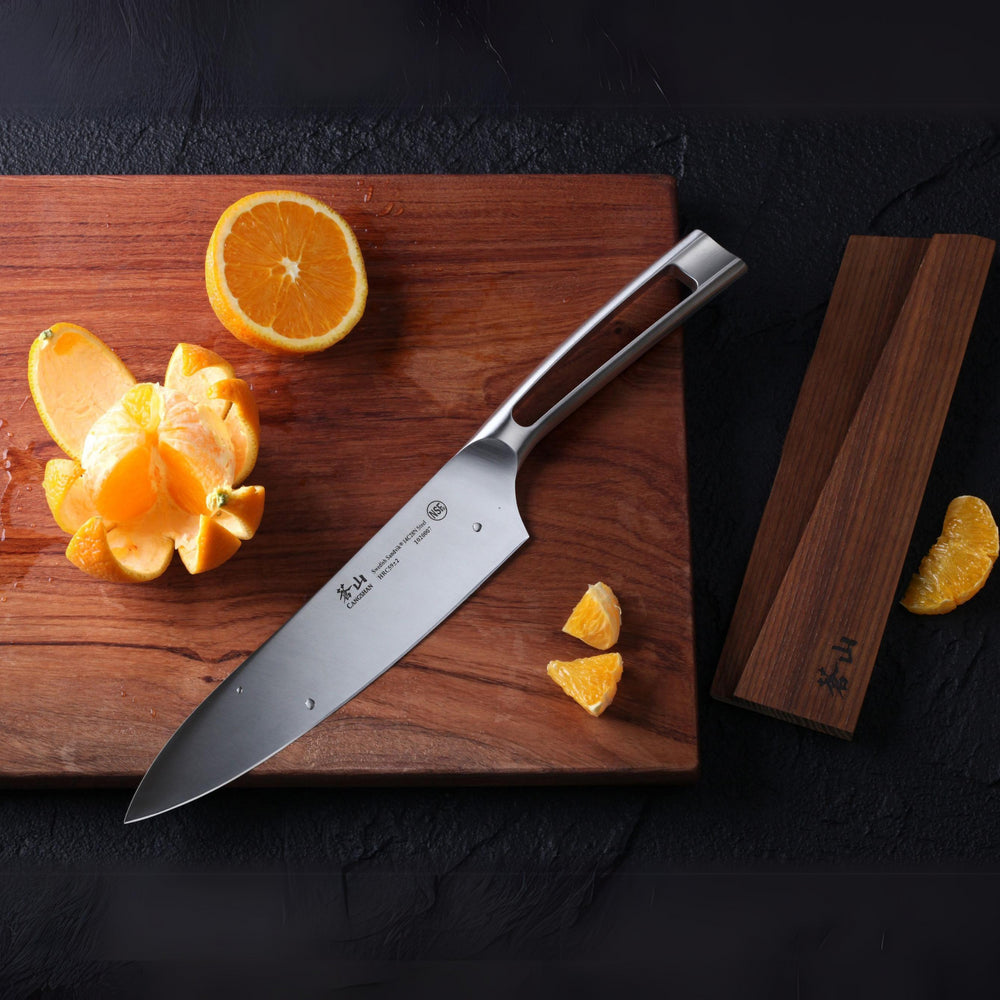 
                  
                    Load image into Gallery viewer, TN1 Series 8-Inch Chef Knife with Wood Sheath, Forged Swedish 14C28N Steel, 1021653
                  
                