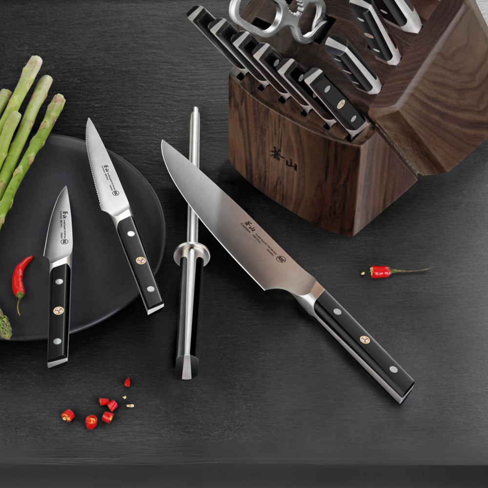 
                  
                    Load image into Gallery viewer, TC Series 17-Piece Knife Block Set, Forged Swedish 14C28N Steel, Walnut Block, 1021455
                  
                