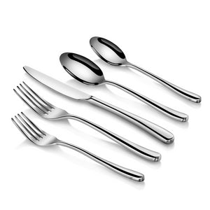 
                  
                    Load image into Gallery viewer, RAIN II Series 20-Piece Forged Flatware Set, Stainless Steel 18/10, 1027013
                  
                