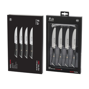 
                  
                    Load image into Gallery viewer, ELBERT Series 4-Piece Fine-Edge Steak Knife Set, Forged German Steel
                  
                