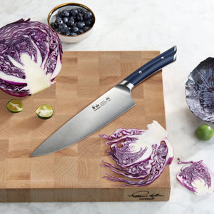 
                  
                    Load image into Gallery viewer, HELENA Series Limited Edition 8-inch Chef&amp;#39;s Knife, Swedish 10C28Mo2 Steel, Navy Blue
                  
                