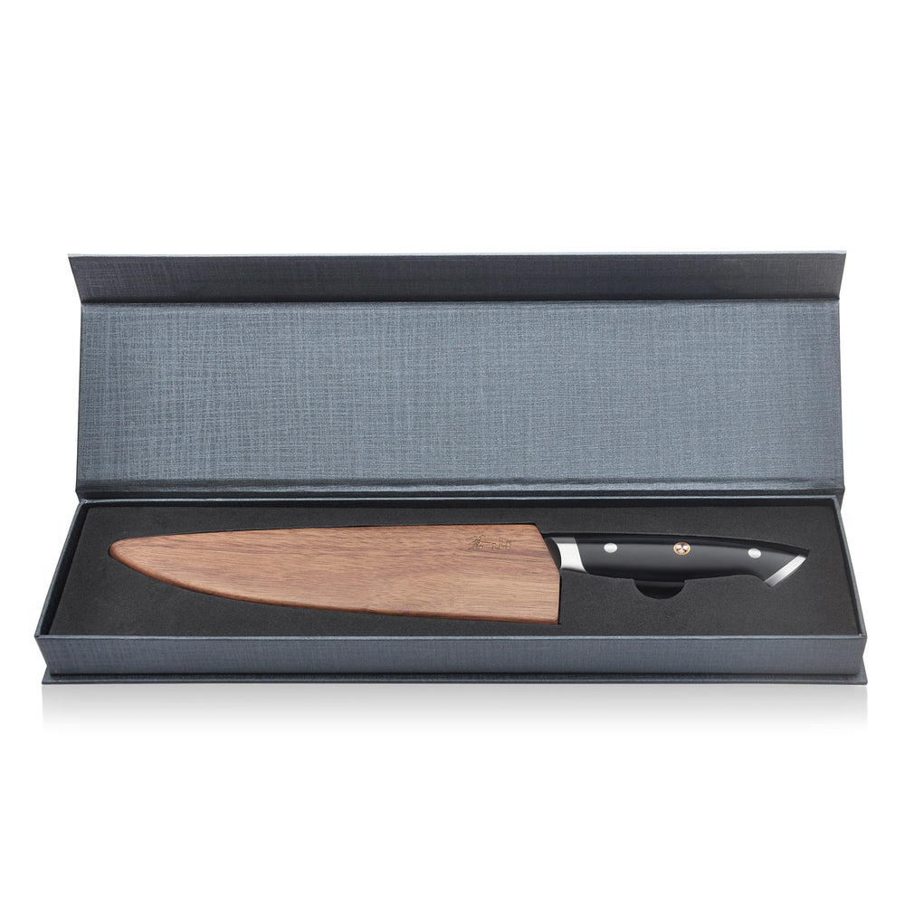 
                  
                    Load image into Gallery viewer, Z Series 8-Inch Forged Chef Knife with Walnut Sheath, Forged German Steel, 62731
                  
                