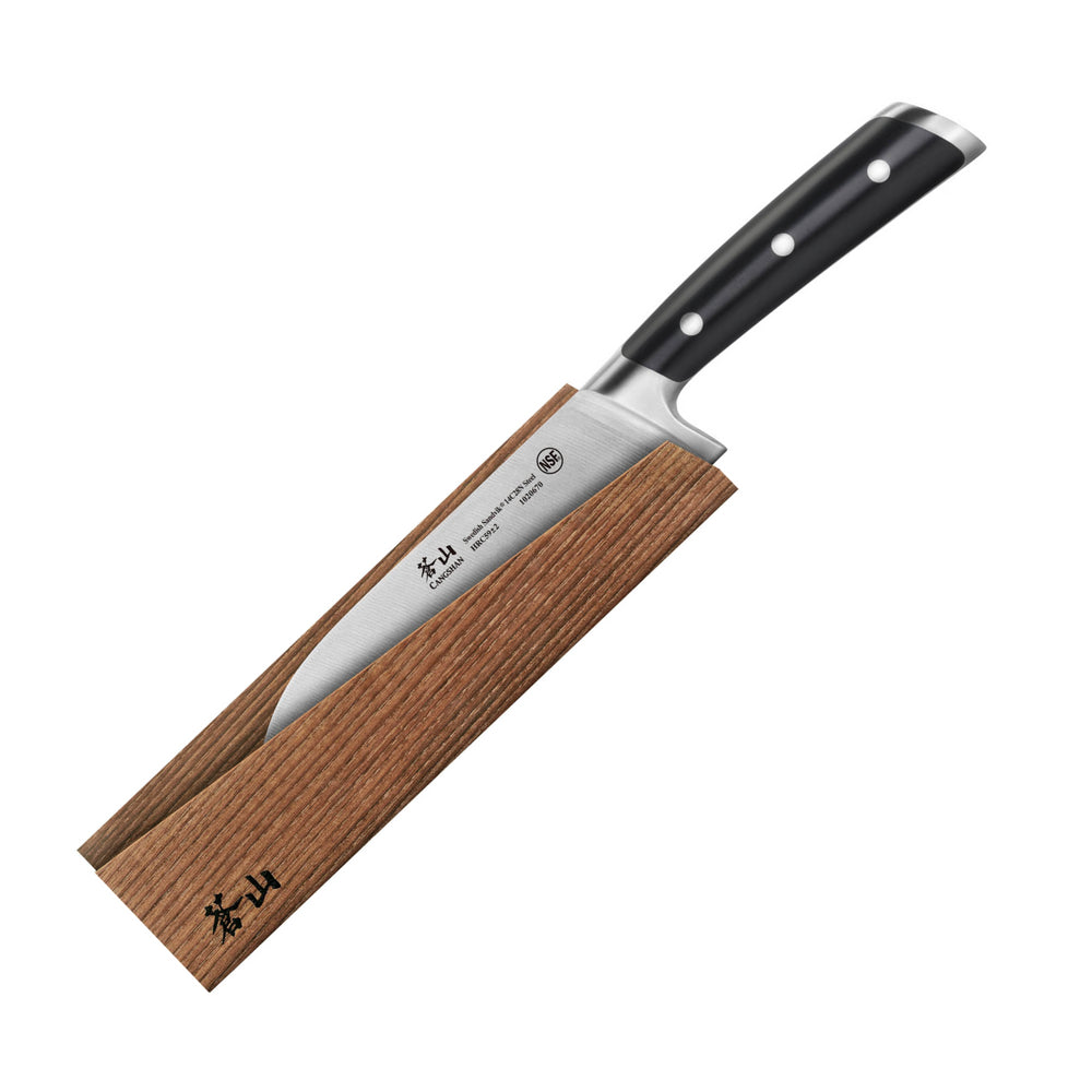 
                  
                    Load image into Gallery viewer, TS Series 7-Inch Santoku Knife with Wood Sheath, Forged Swedish 14C28N Steel, 1020687
                  
                