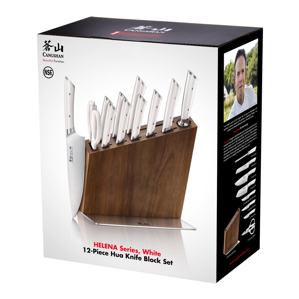 
                  
                    Load image into Gallery viewer, HELENA Series Knife Block Set, Forged German Steel, HUA Acacia Block
                  
                