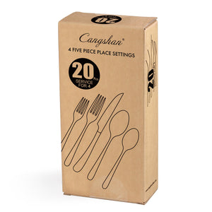 
                  
                    Load image into Gallery viewer, RAIN II Series 20-Piece Forged Flatware Set, Stainless Steel 18/10, 1027013
                  
                