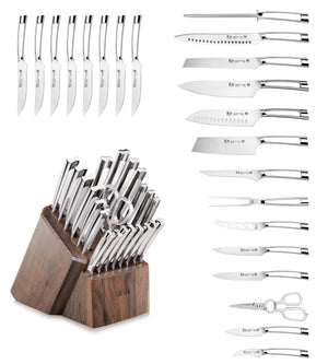 
                  
                    Load image into Gallery viewer, N1 Series 23-Piece Knife Block Set, Acacia Block, Forged German Steel, 1022377
                  
                