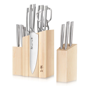 
                  
                    Load image into Gallery viewer, TN1 Series 14-Piece Magnetic Knife Block Set, Forged Swedish 14C28N Steel, DENALI Maple Block, 1021967
                  
                