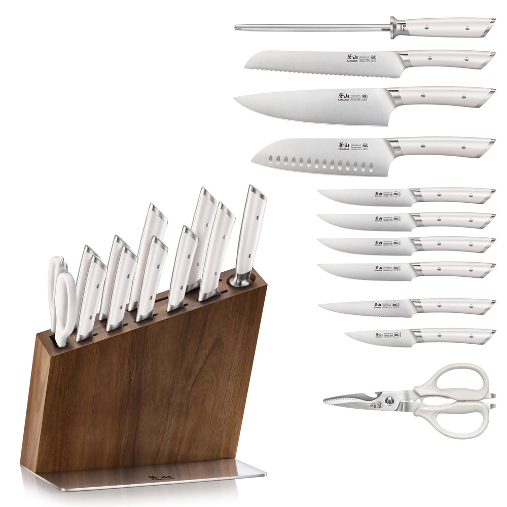 
                  
                    Load image into Gallery viewer, HELENA Series Knife Block Set, Forged German Steel, HUA Acacia Block
                  
                