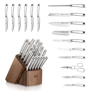 
                  
                    Load image into Gallery viewer, Cangshan TN1 Series 1021974 Swedish 14C28N Steel Forged 17-Piece Knife Block Set, Walnut
                  
                