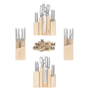 
                  
                    Load image into Gallery viewer, TN1 Series 14-Piece Magnetic Knife Block Set, Forged Swedish 14C28N Steel, DENALI Maple Block, 1021967
                  
                