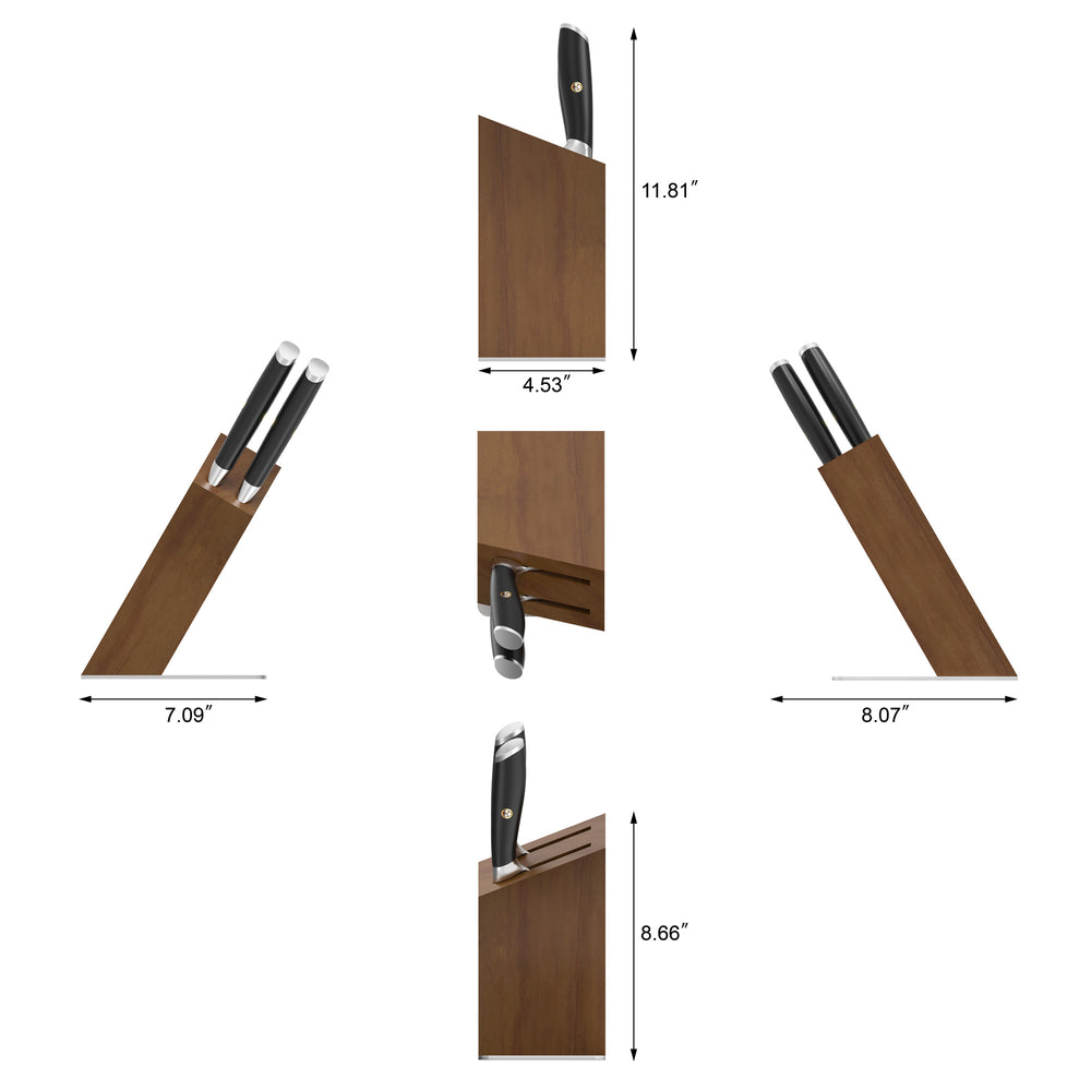 
                  
                    Load image into Gallery viewer, L Series 3-Piece Cleaver Block Set, Forged German Steel, HUA Acacia Block, Black, 1027426
                  
                