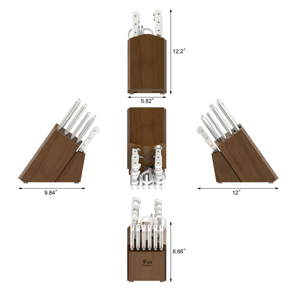 
                  
                    Load image into Gallery viewer, ADAMS Series 15-Piece Knife Block Set, Forged German Steel, Acacia Block
                  
                