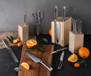 
                  
                    Load image into Gallery viewer, TN1 Series 14-Piece Magnetic Knife Block Set, Forged Swedish 14C28N Steel, DENALI Maple Block, 1021967
                  
                