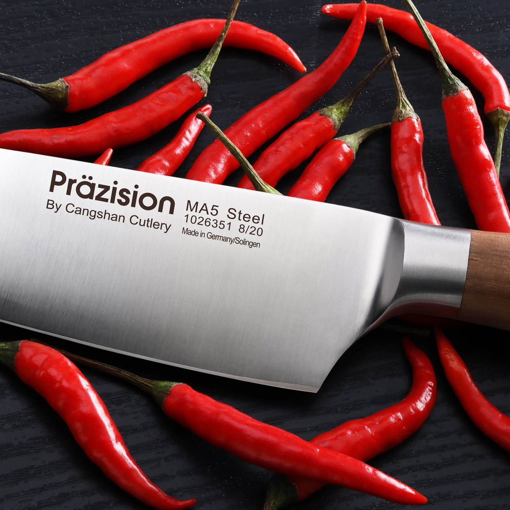 
                  
                    Load image into Gallery viewer, PRAZISION Collection, 8-Inch Chef&amp;#39;s Knife, German MA5 Steel, Made in SOLINGEN, Germany, 1026351
                  
                