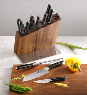 
                  
                    Load image into Gallery viewer, HELENA Series Knife Block Set, Forged German Steel, HUA Acacia Block
                  
                