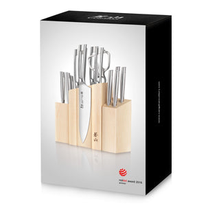 
                  
                    Load image into Gallery viewer, TN1 Series 14-Piece Magnetic Knife Block Set, Forged Swedish 14C28N Steel, DENALI Maple Block, 1021967
                  
                