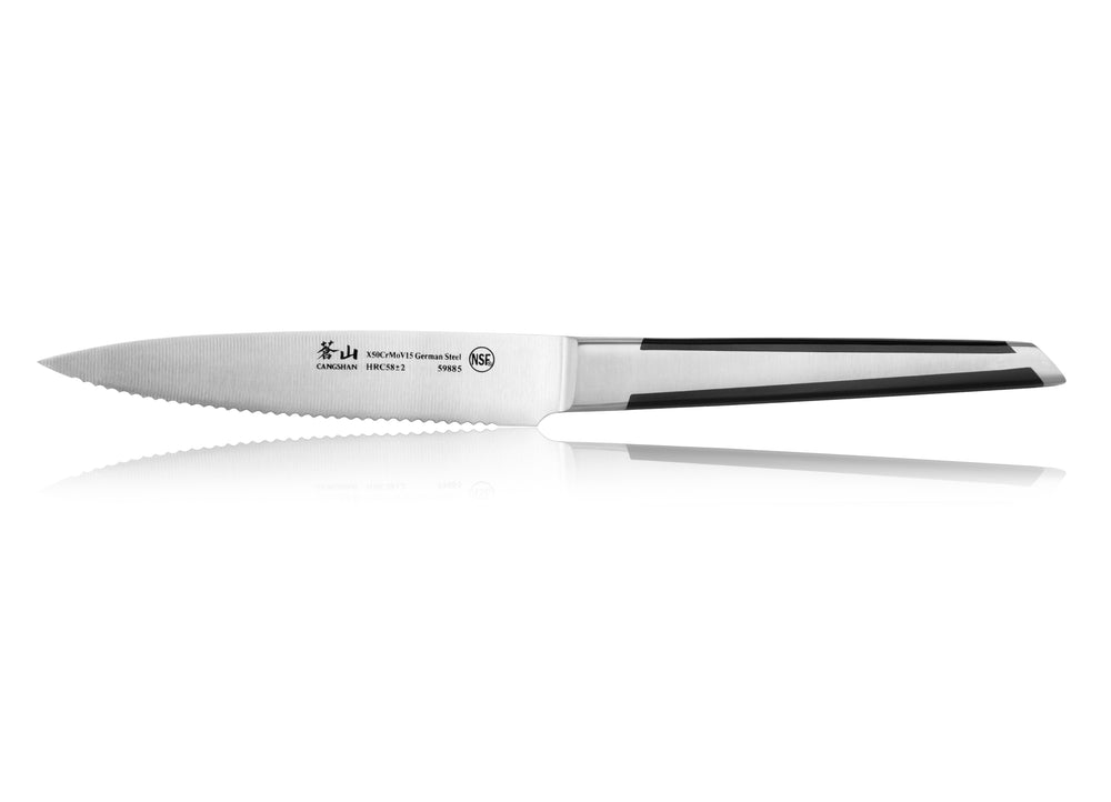 
                  
                    Load image into Gallery viewer, X Series 5-Inch Serrated Utility Knife, Forged German Steel, 59885
                  
                