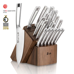 
                  
                    Load image into Gallery viewer, Cangshan TN1 Series 1021974 Swedish 14C28N Steel Forged 17-Piece Knife Block Set, Walnut
                  
                